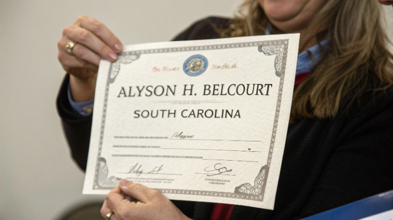 Alyson H Belcourt South Carolina Marriage License